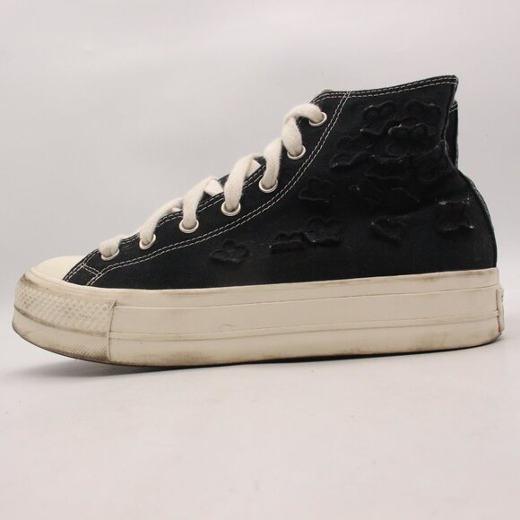 Converse CT All Star Hi Lift 3D Flowers Women's Size 11 Sneakers Black Canvas - Picture 4 of 11